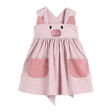 Load image into Gallery viewer, Pink Piggy Dress with Sash
